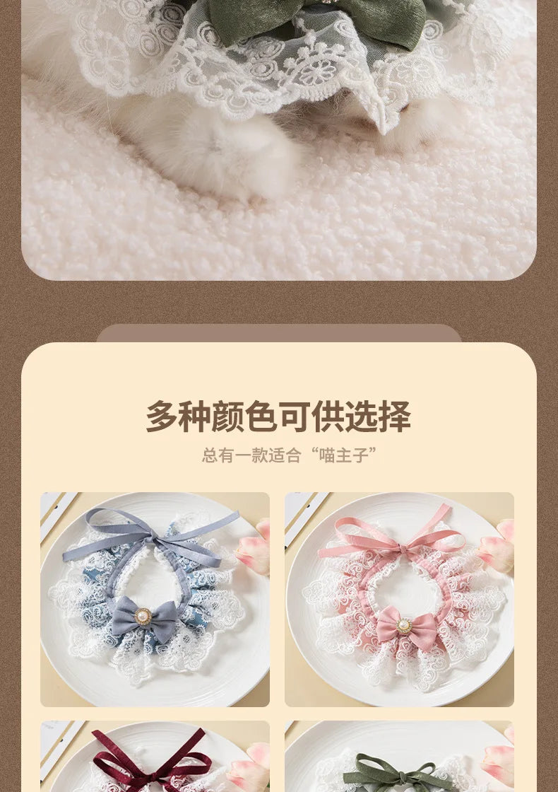 Pearl Lace Bowtie Collar