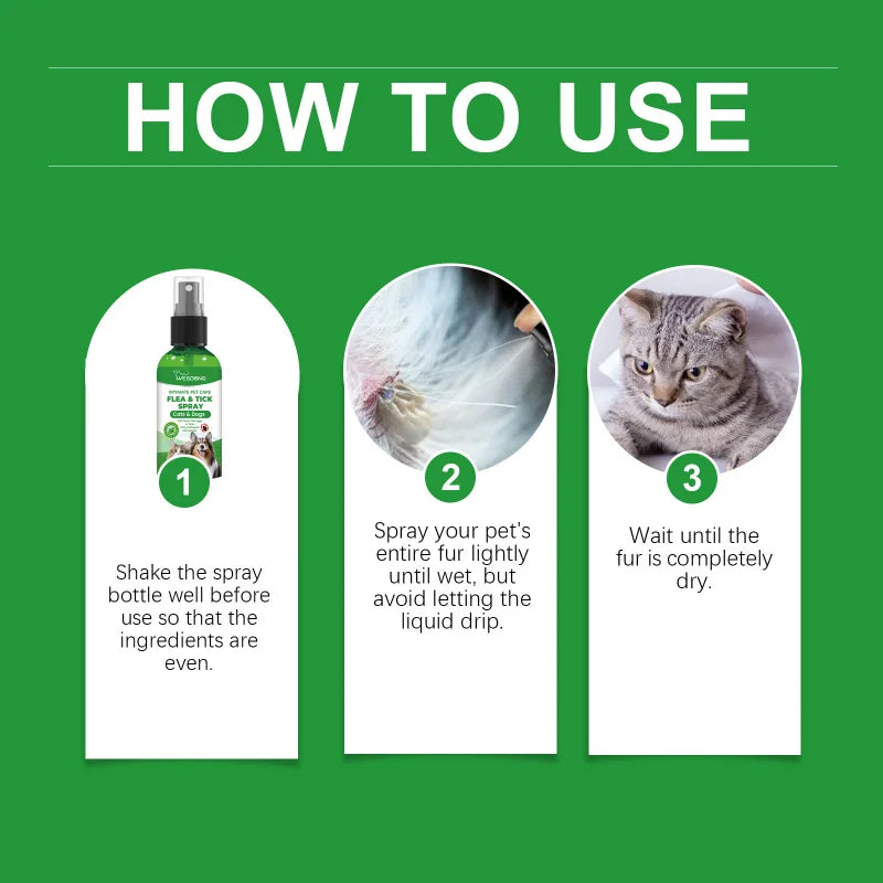 Flea & Tick Spray for Dogs & Cats - Natural Daily Insect Repellent 30ml - Deribla Store