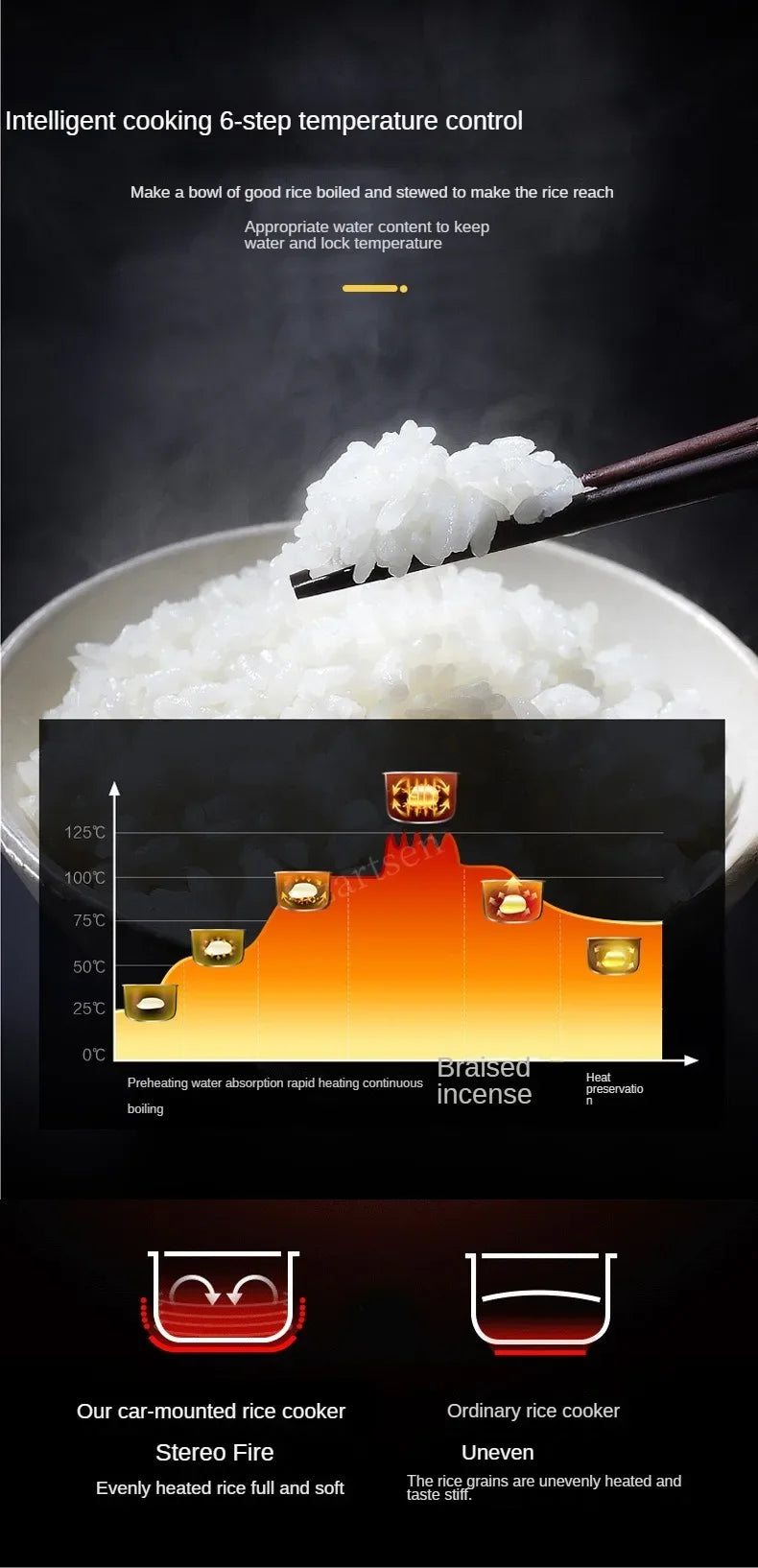 2L Portable Car Rice Cooker - 12V/24V Electric Mini Multicooker for Truck & Car Travel - Deribla Store