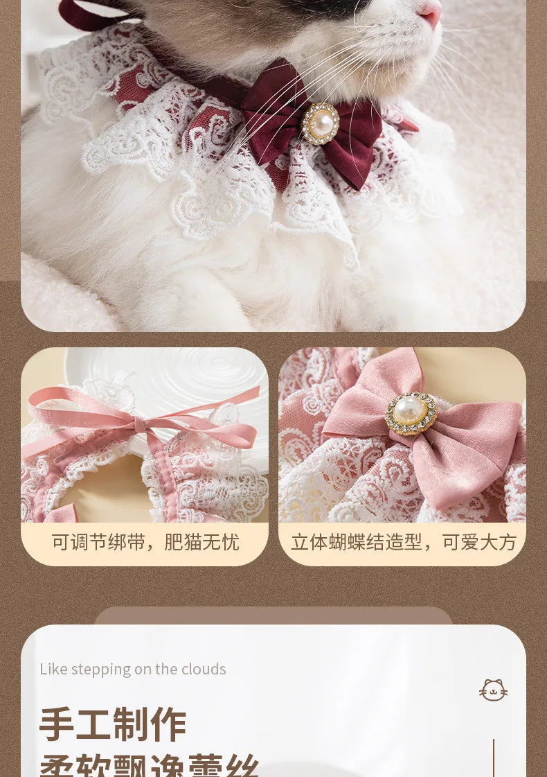 Pearl Lace Bowtie Collar