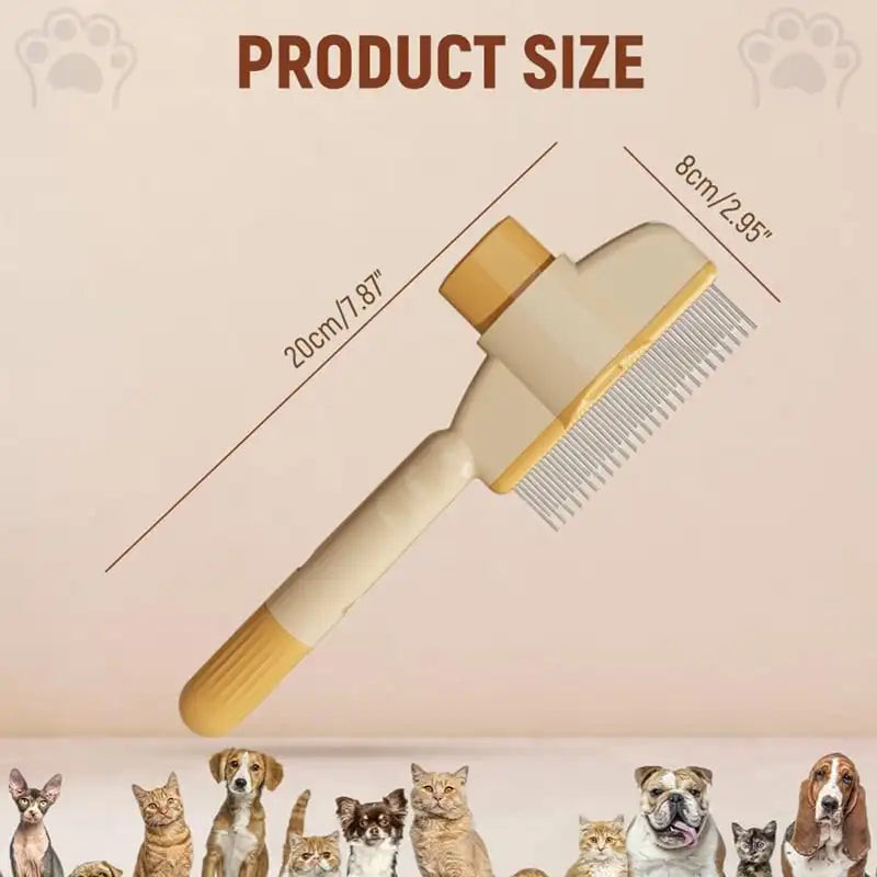 Self-Cleaning Pet Flea Comb - Washable Grooming Brush for Knot & Hair Removal - Deribla Store