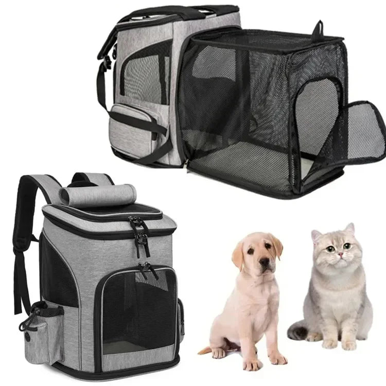 Expandable Pet Carrier Backpack - Large Capacity Breathable Travel Bag for Cats & Dogs - Deribla Store