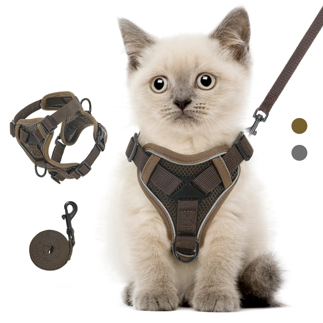 Cat Harness & Leash Set - Adjustable Reflective Vest for Walking - Deribla Store