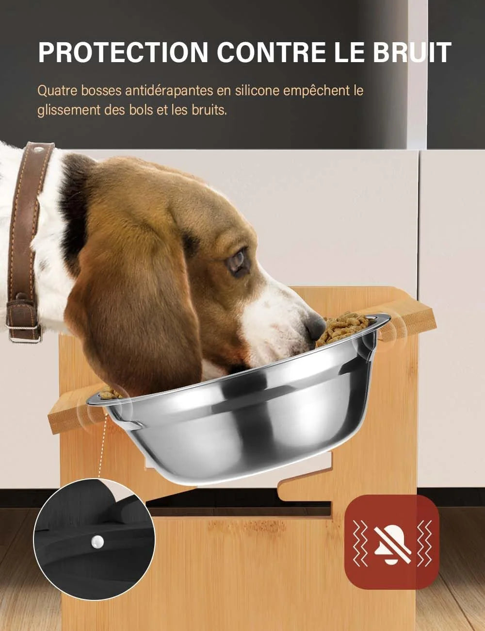 Elevated Dog Cat Bowls - Adjustable Raised Stand with Double Stainless Steel Bowls - Deribla Store