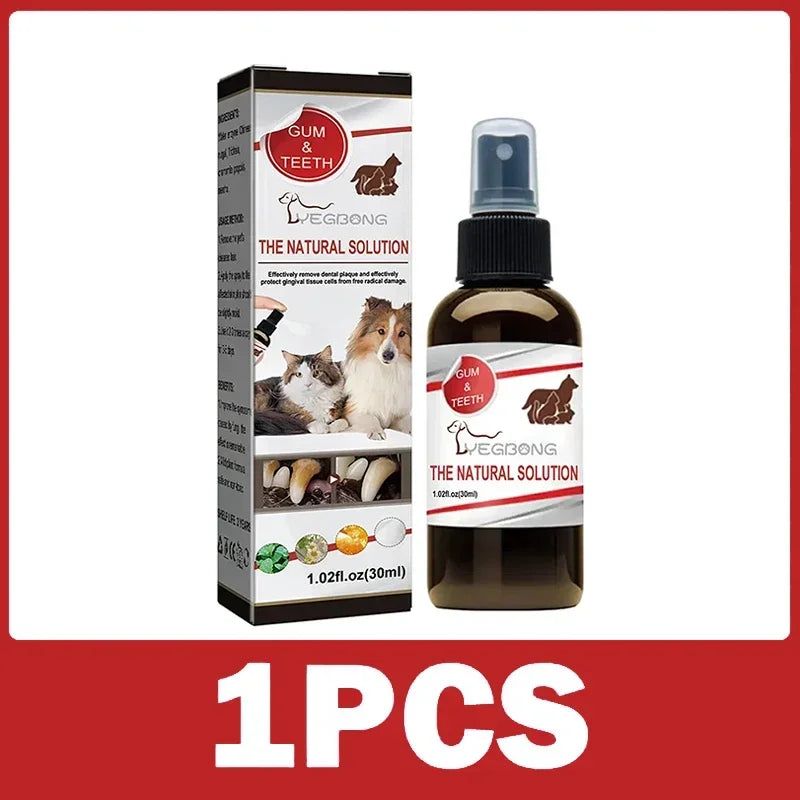 Pet Dental Spray 30ml - Tooth Cleaning & Bad Breath Freshener for Dogs & Cats - Deribla Store