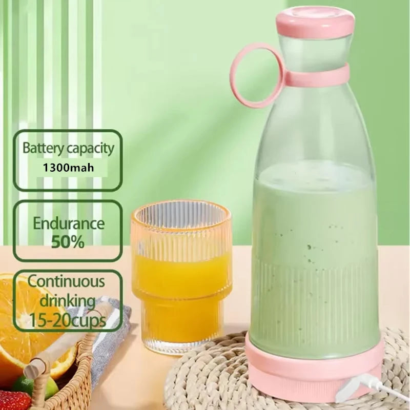 Electric Juicer Cup 6 Blades Blender Milkshake Machine USB Portable Fruit Milk Mixing Tool Mini Fresh Juice Blender - Deribla Store