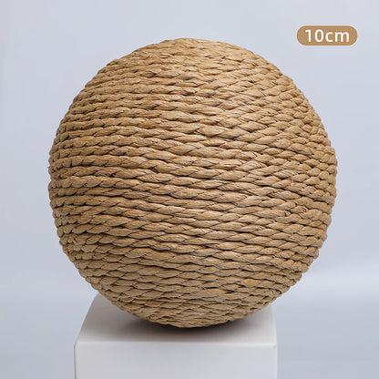 10cm Interactive Sisal Cat Scratching Ball Toy - Extra Large Rope Ball with Sound for Chewing & Playing - Deribla Store