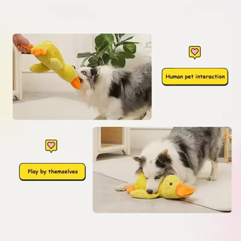 4-in-1 Stomping Duck Dog Toy - Interactive Squeaky Plush with Teeth Cleaning - Deribla Store