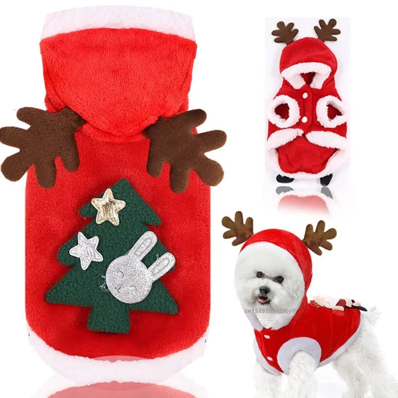 Christmas Dog Hoodie - Warm Winter Coat for Small & Medium Dogs - Deribla Store