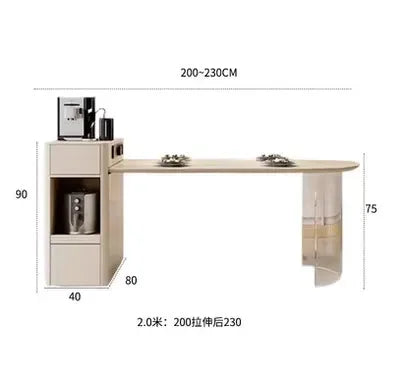 Kitchen Island with Extendable Dining Table