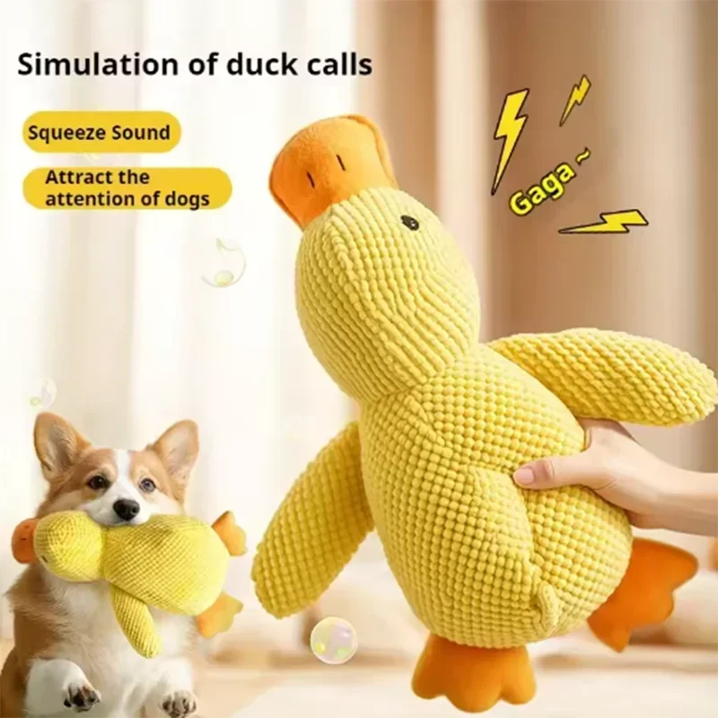 4-in-1 Stomping Duck Dog Toy - Interactive Squeaky Plush with Teeth Cleaning - Deribla Store