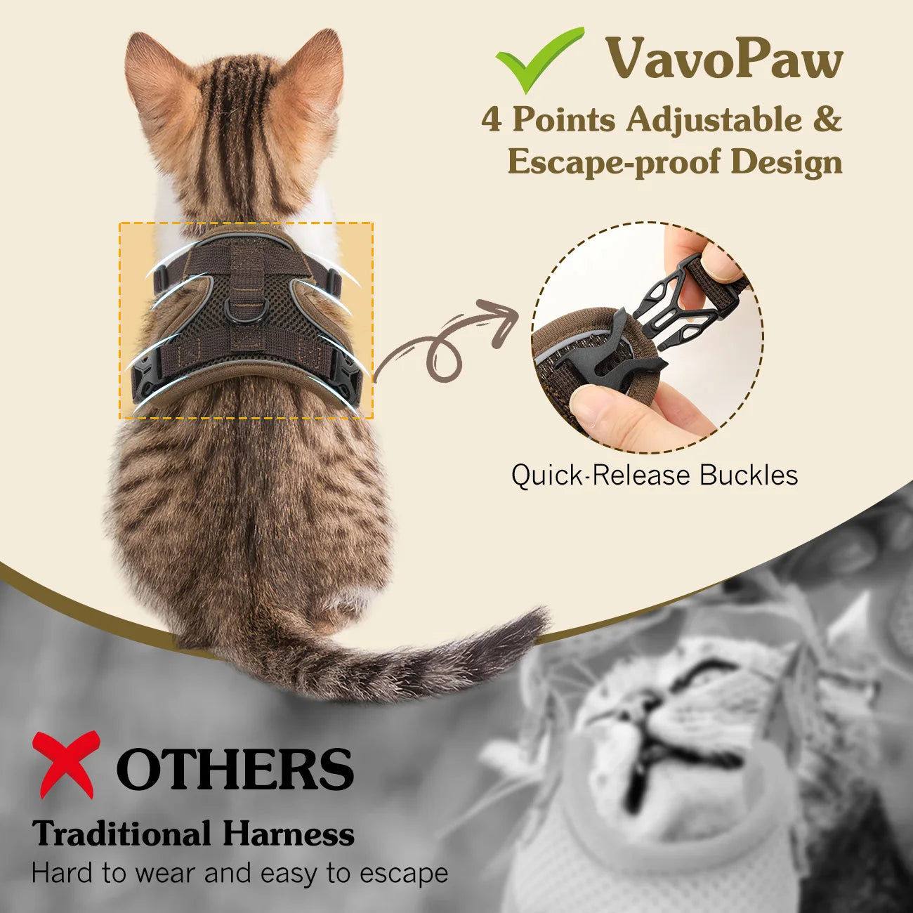 Cat Harness & Leash Set - Adjustable Reflective Vest for Walking - Deribla Store