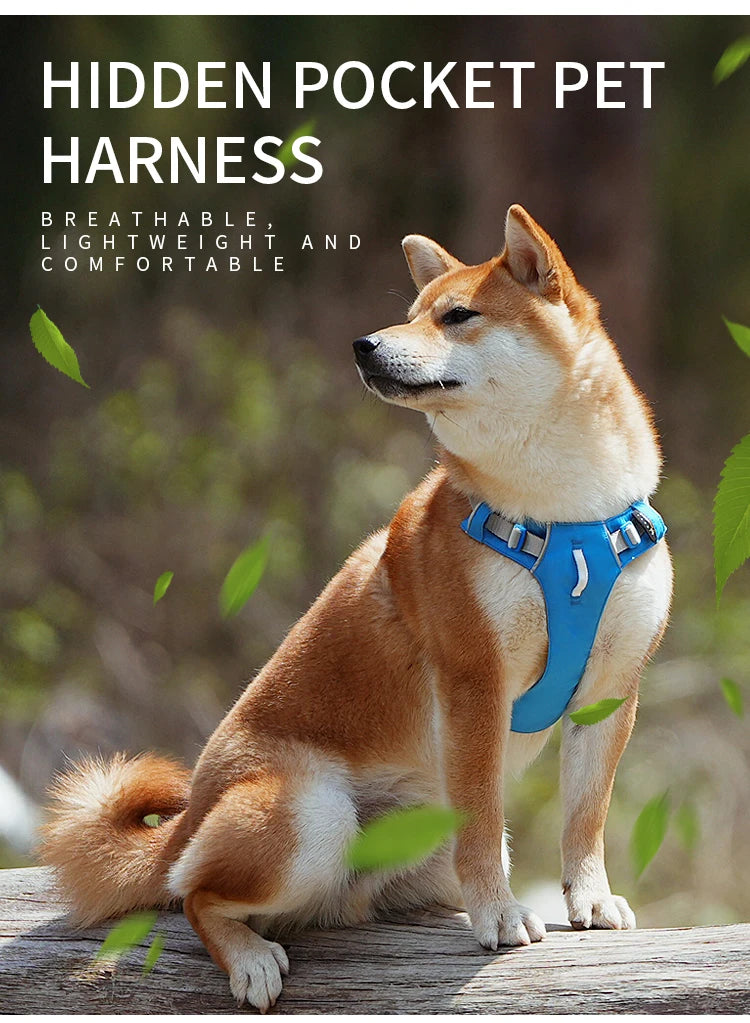 No-Pull Dog Harness - Reflective Nylon with Pocket & Adjustable Fit - Deribla Store