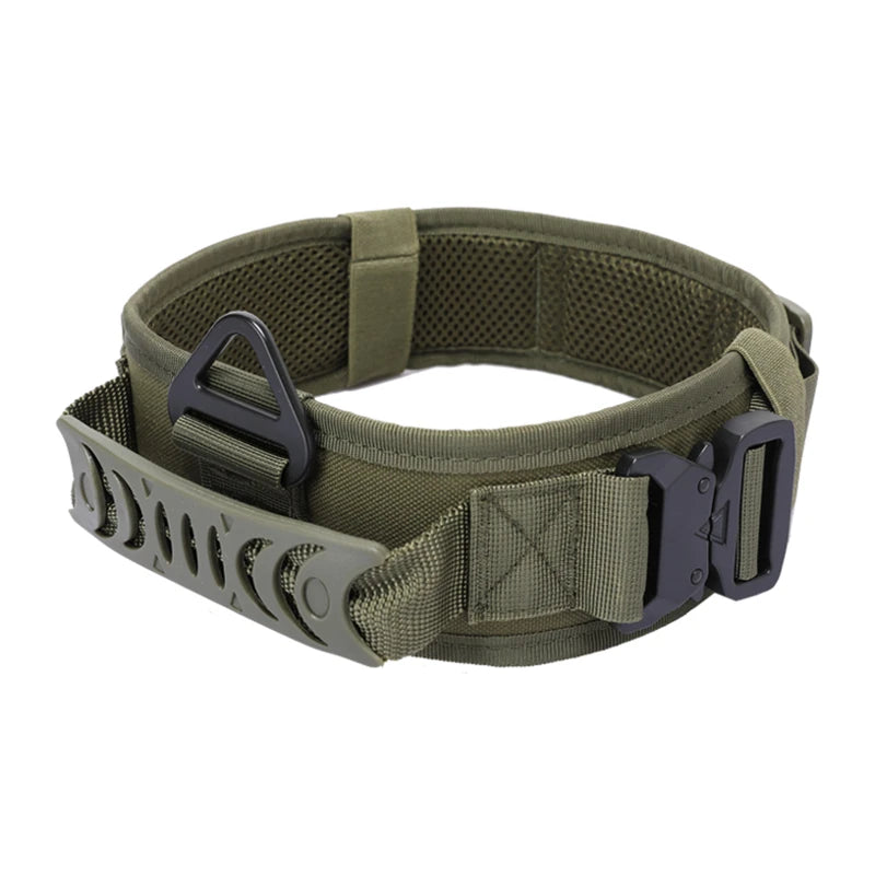 Adjustable Metal Double Buckle Tactical Dog Collar - Heavy-Duty Training Collar for Medium to Large Dogs - Deribla Store