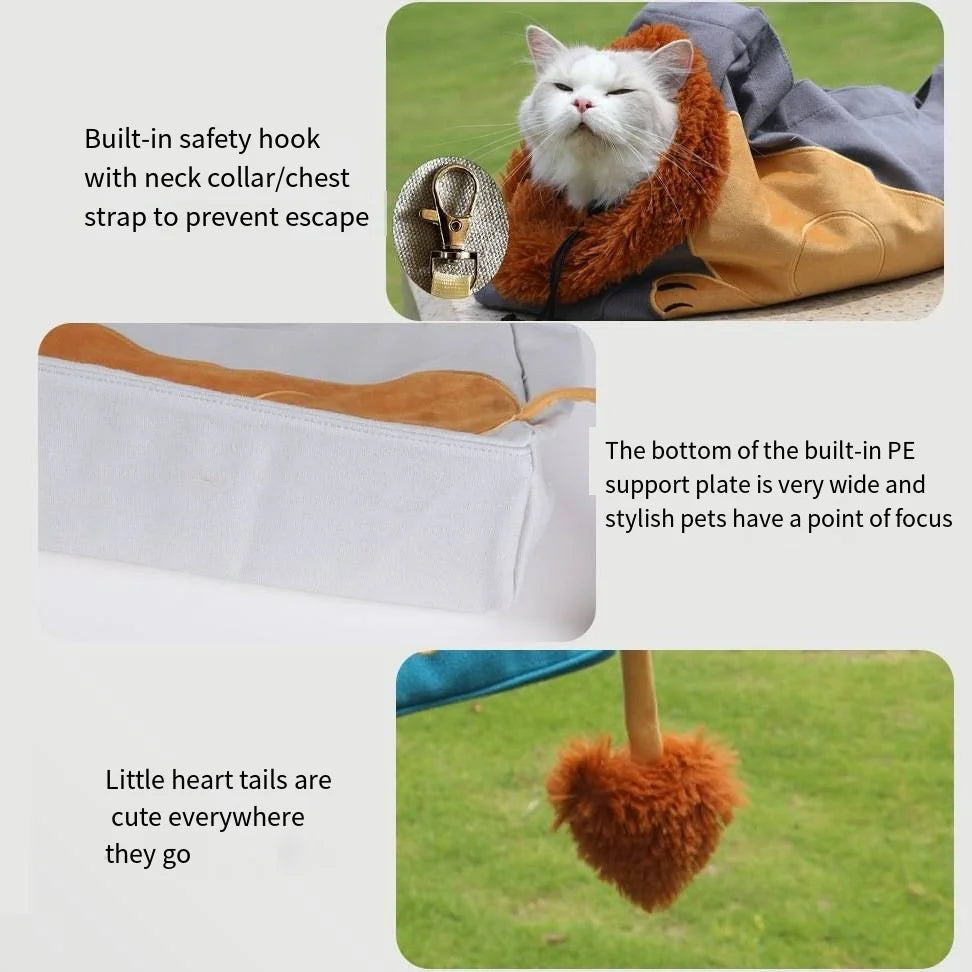 Lion Design Pet Carrier - Portable Breathable Travel Bag for Cats & Dogs - Deribla Store