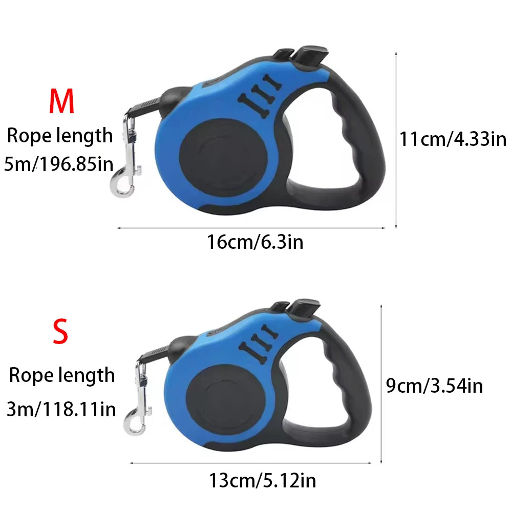 3M/5M Retractable Dog Leash - Automatic Nylon Traction Lead for Small to Medium Dogs & Cats - Deribla Store
