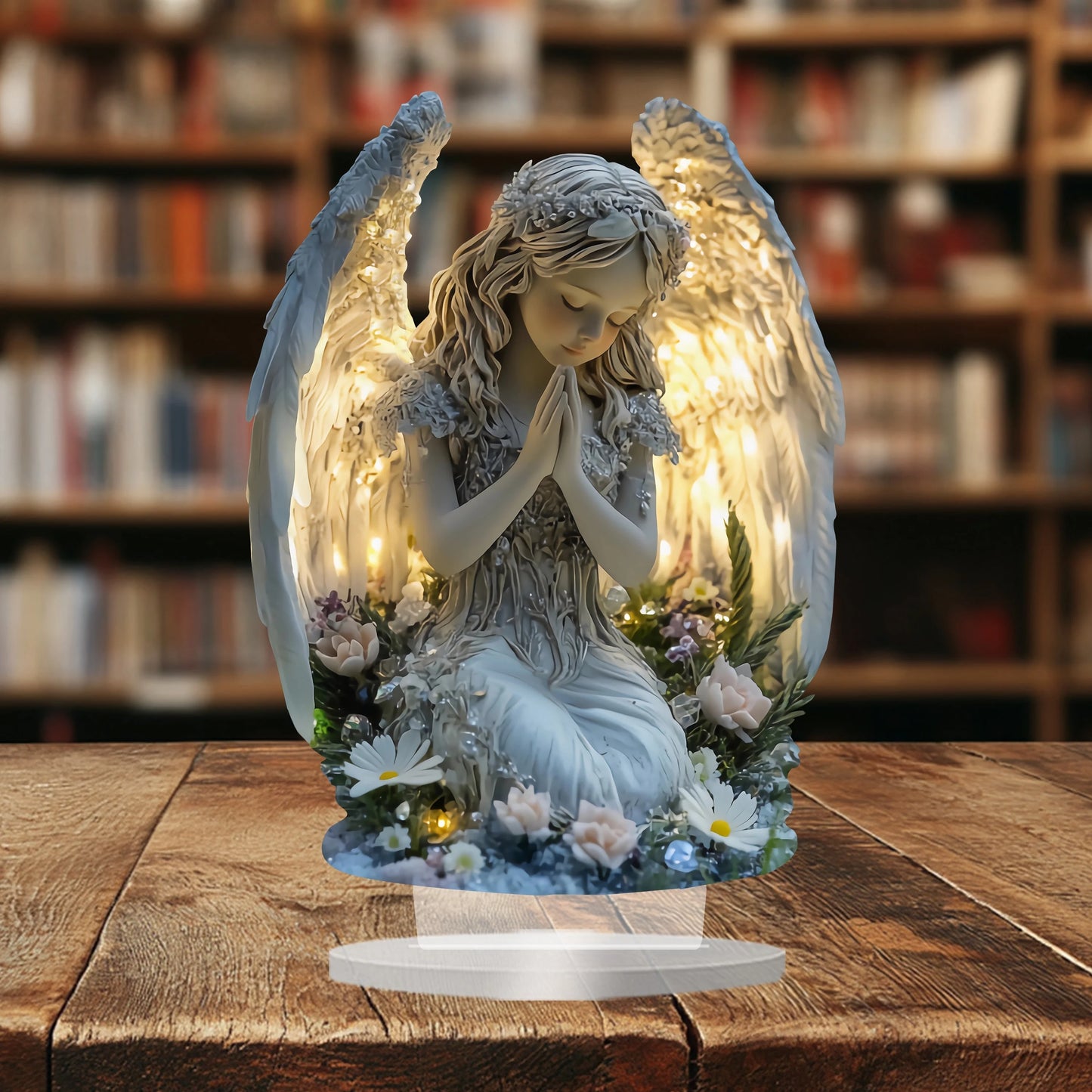 Prayer Angel Acrylic Ornament/Calm and Warm Tabletop Decor