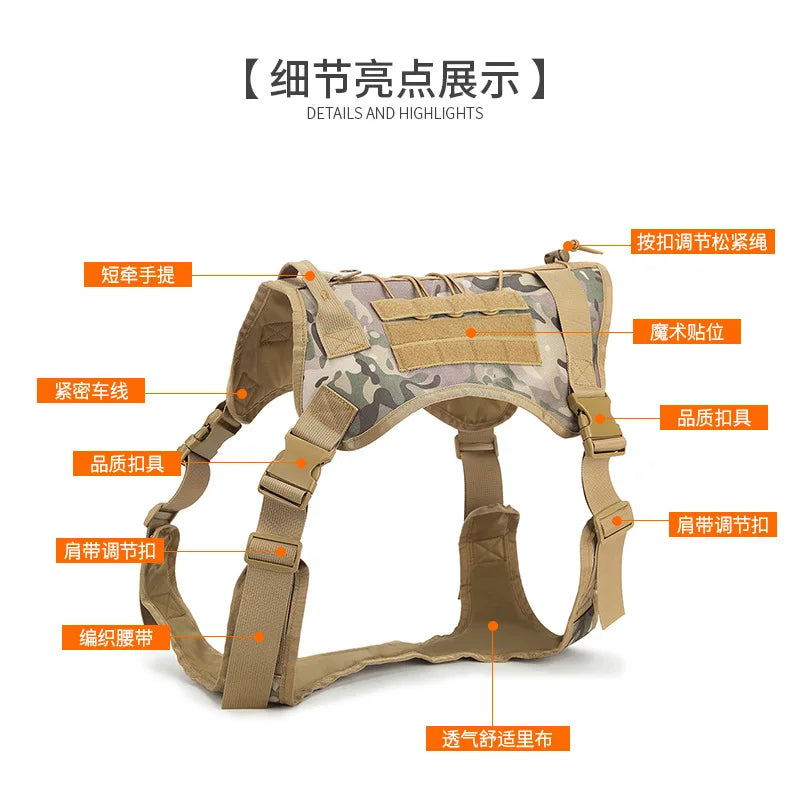 Camouflage Tactical Dog Harness 