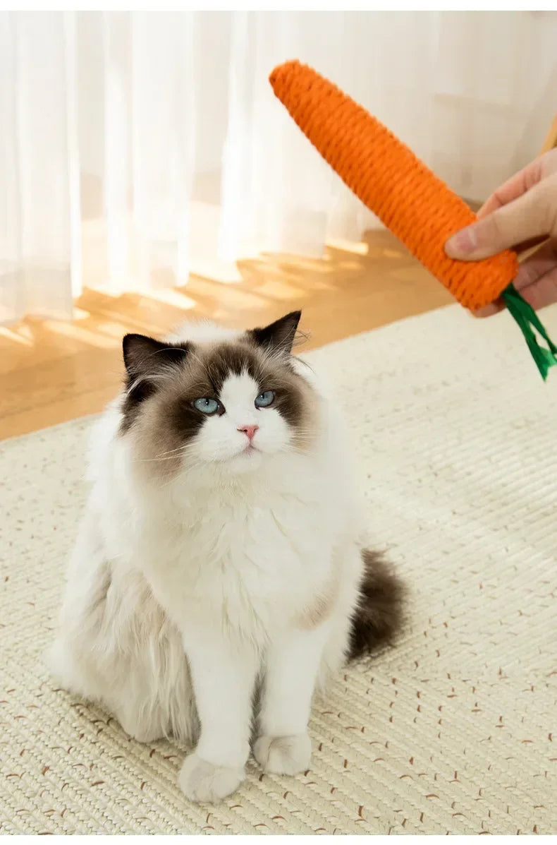 Fabric Carrot Cat Toy - Bite-Resistant Dental Cleaning Toy with Sound - Deribla Store