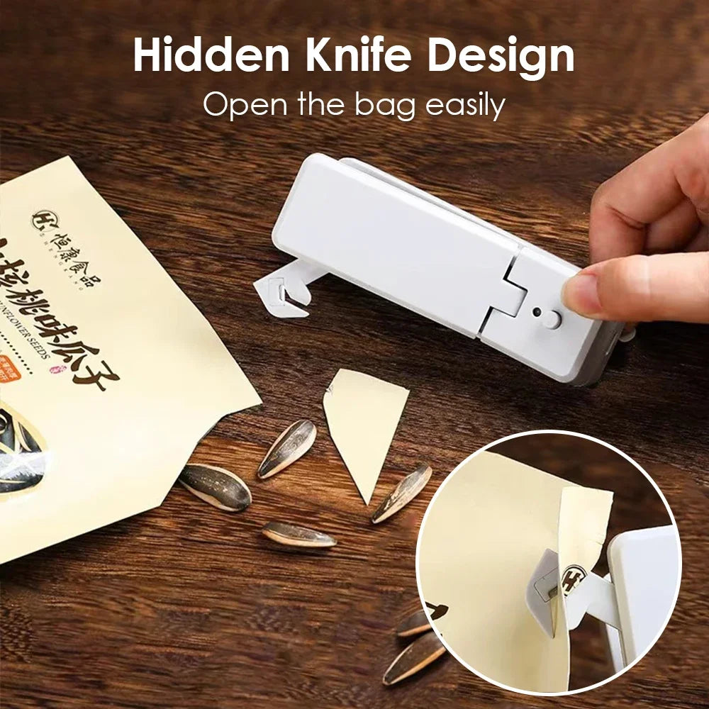 Mini Magnetic Sealer 2-in-1 Rechargeable - Bag Cutter Heat - Deribla Store