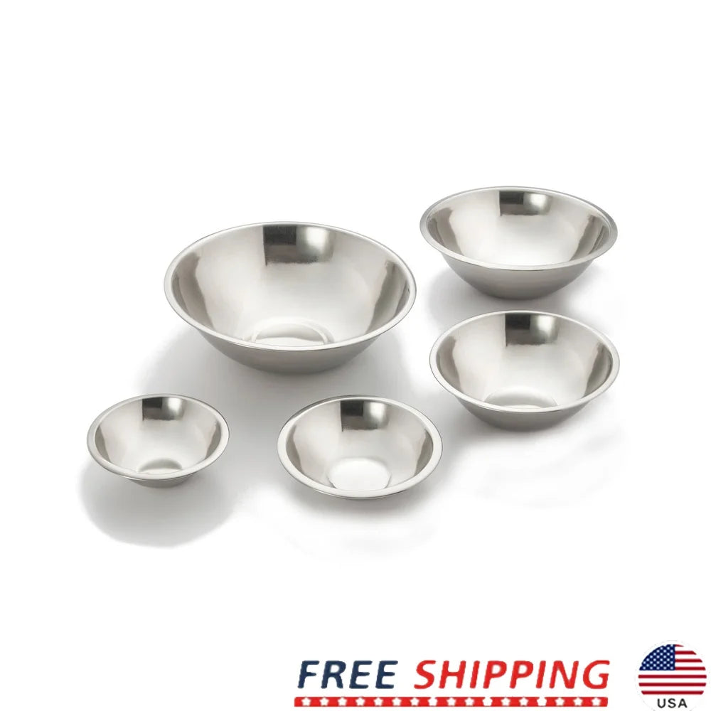 5 Piece Stainless Steel Mixing Bowl Set Durable Easy Clean Nesting