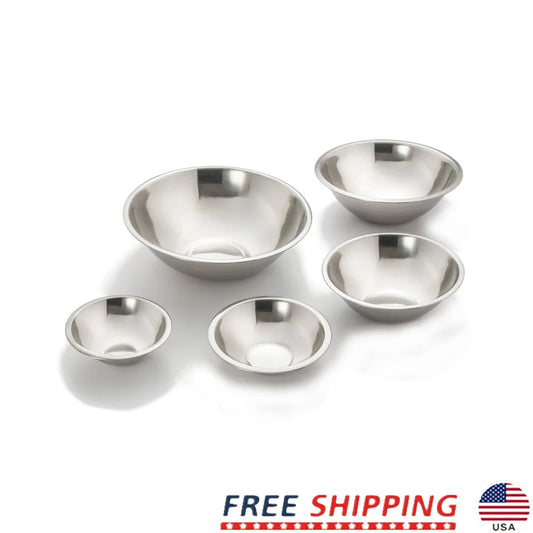 5 Piece Stainless Steel Mixing Bowl Set Durable Easy Clean Nesting
