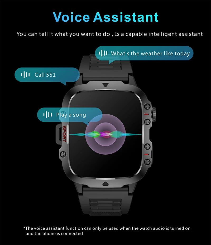2025 New For Men Military Smart Watch Men IP68 5ATM Outdoor