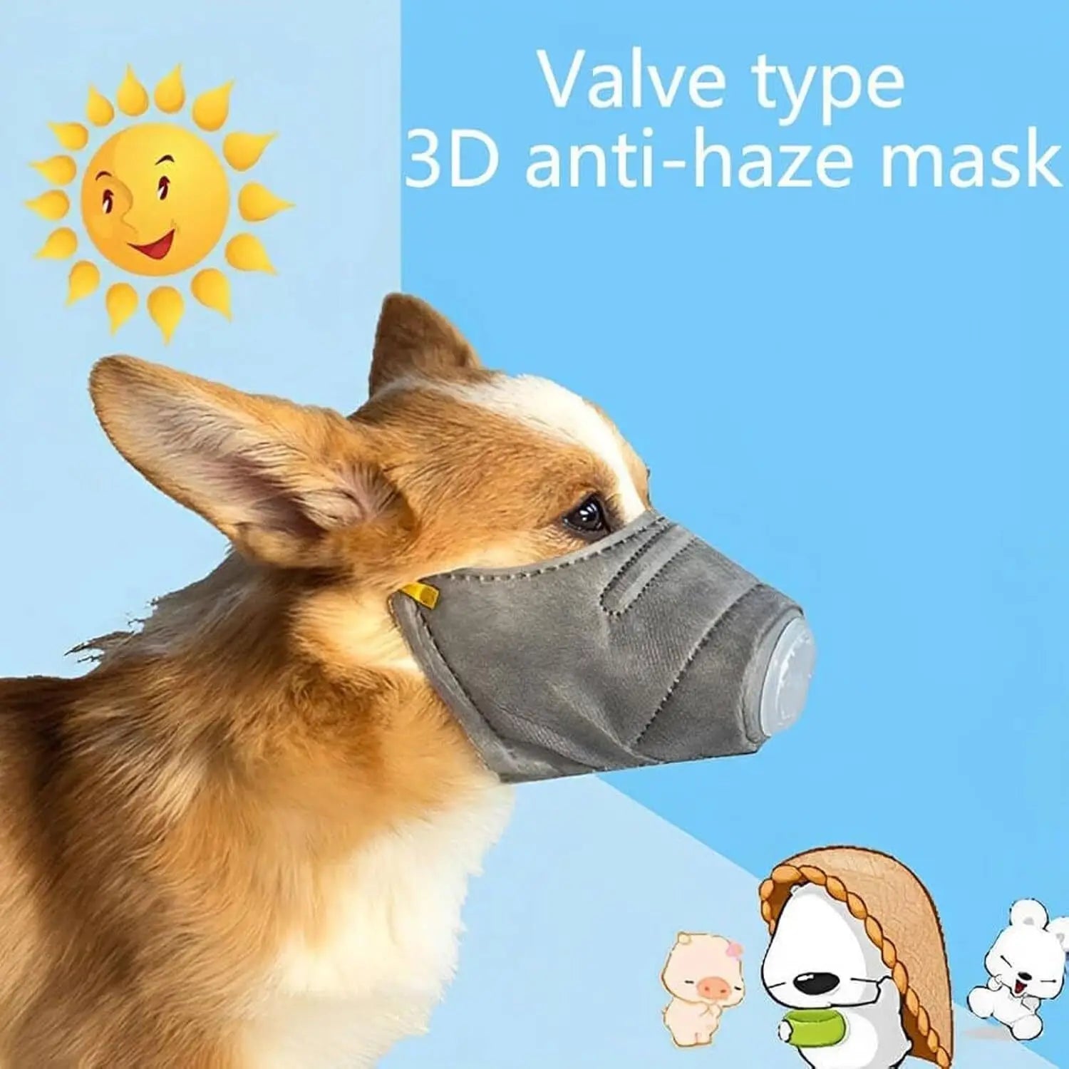 Dog Mask - Reusable Breathable Air Filter Respirator for Smoke & Gas Protection - Deribla Store