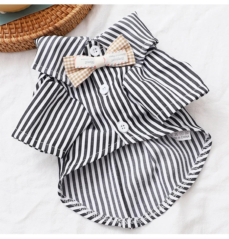 Summer Cat Shirt - Breathable Striped Vest for Cats & Small Dogs - Deribla Store