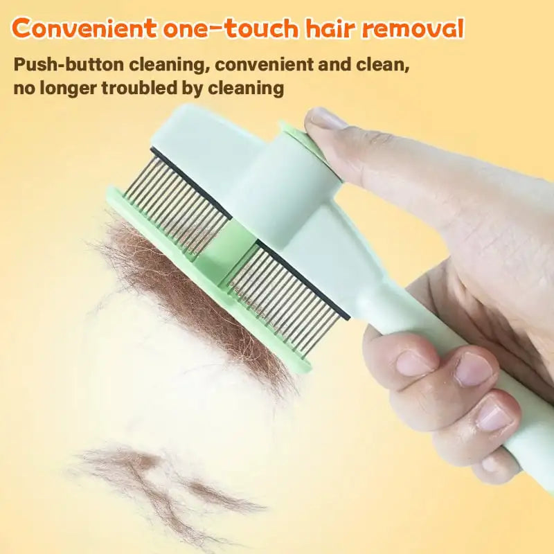 Self-Cleaning Pet Flea Comb - Washable Grooming Brush for Knot & Hair Removal - Deribla Store