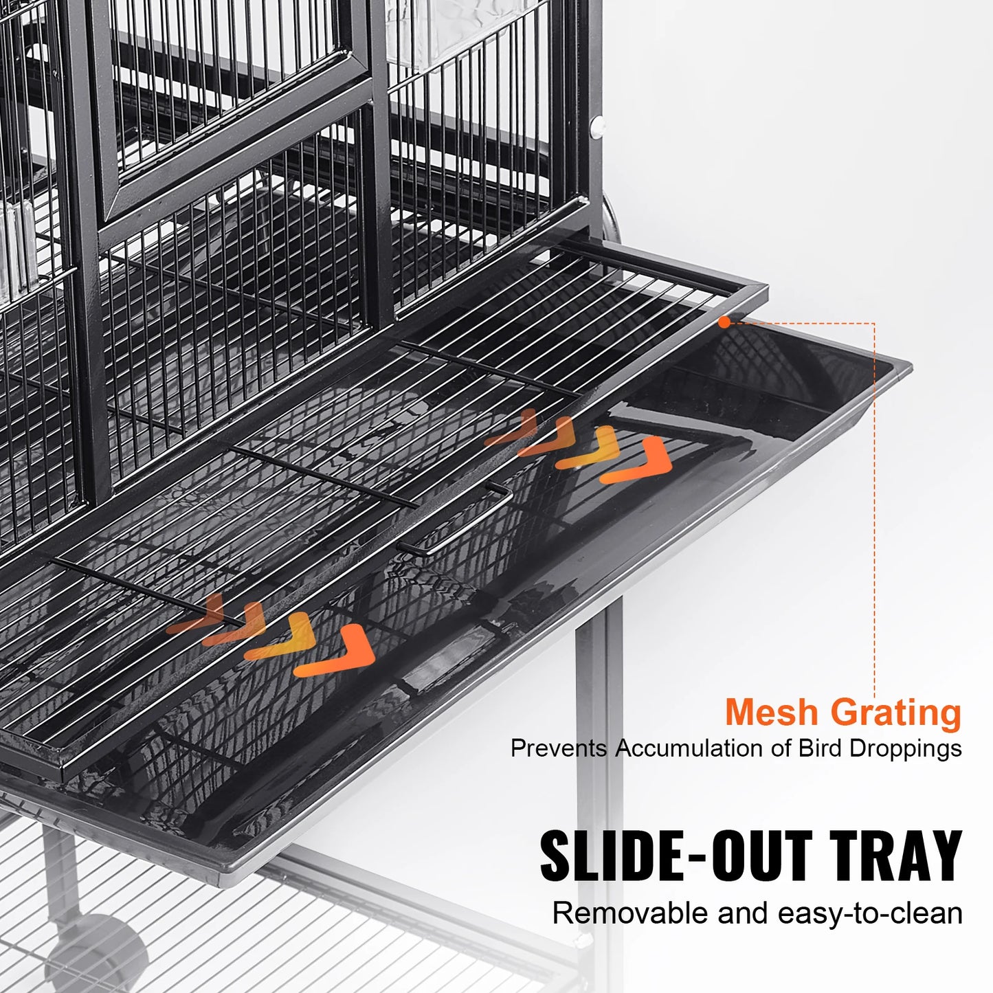 VEVOR Large Flight Bird Cage 52/54" - Carbon Steel Standing Cage with Rolling Stand for Parrots & Cockatiels - Deribla Store