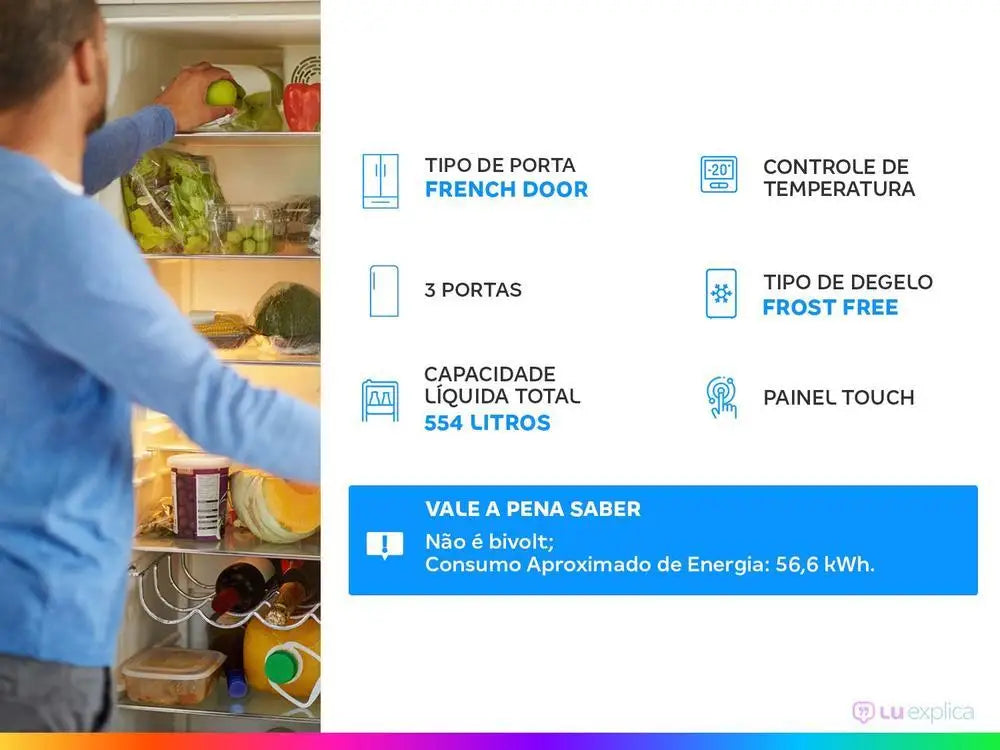 Brastemp Refrigerator 554L French Door BRO85 - Frost Free 220V - Deribla Store