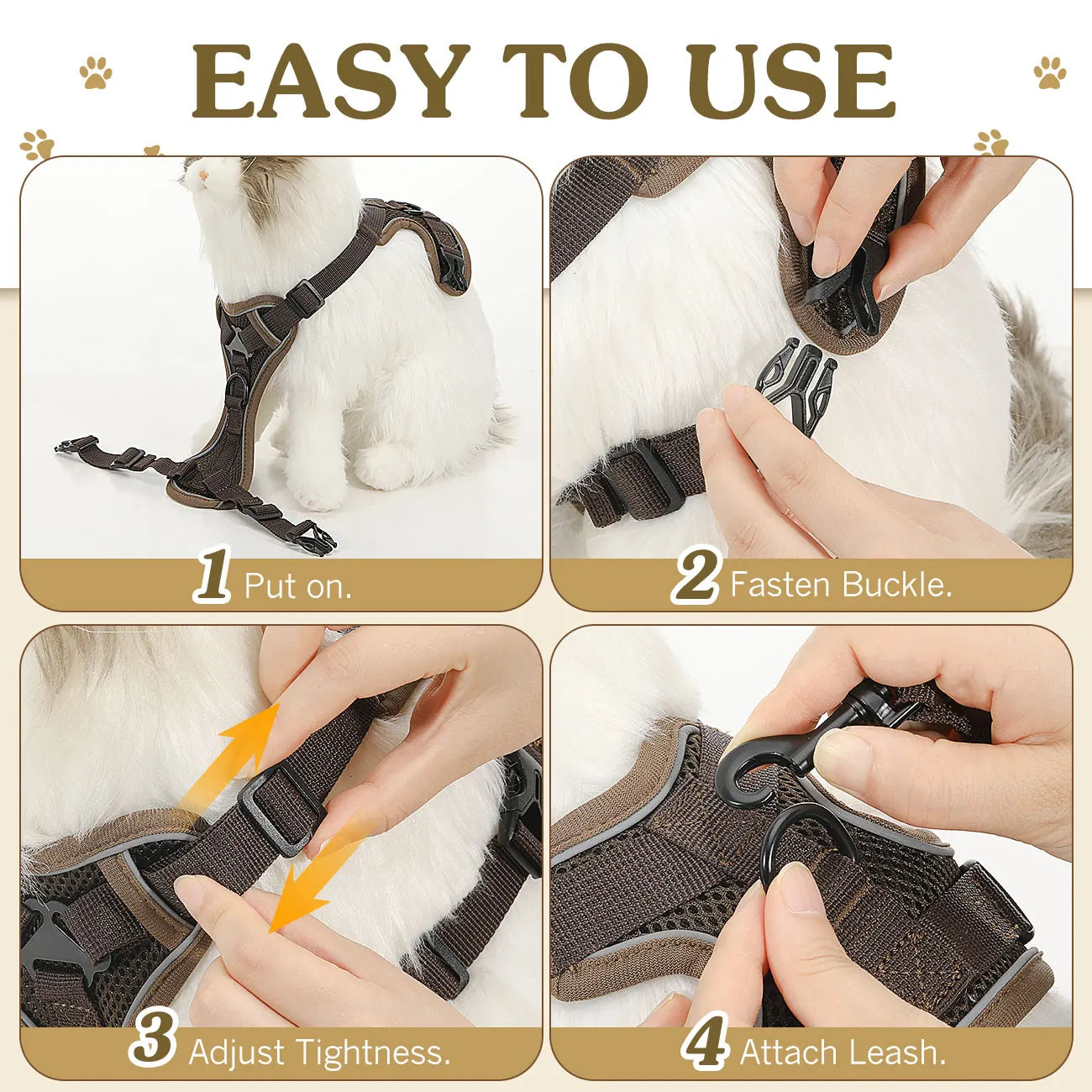 Cat Harness & Leash Set - Adjustable Reflective Vest for Walking - Deribla Store