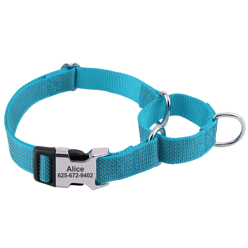 Custom Reflective Dog Collar - Personalized Nylon with Handle for All Sizes - Deribla Store