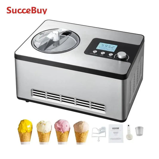 Ice Cream Maker 2 Quart Compressor SucceBuy - No Pre-Freezing - Deribla Store