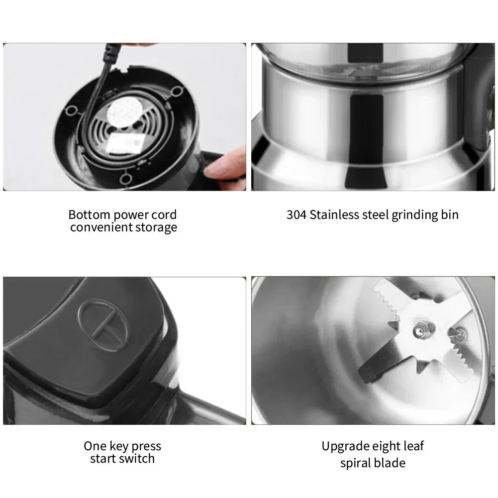 Electric Coffee Grinder 600ml 300ml - Multifunction Spice Mill - Deribla Store