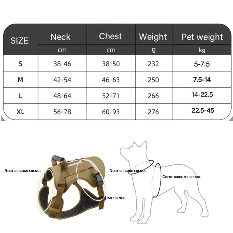 Tactical Dog Harness - Reflective No-Pull Vest for Large Dogs with Handle - Deribla Store