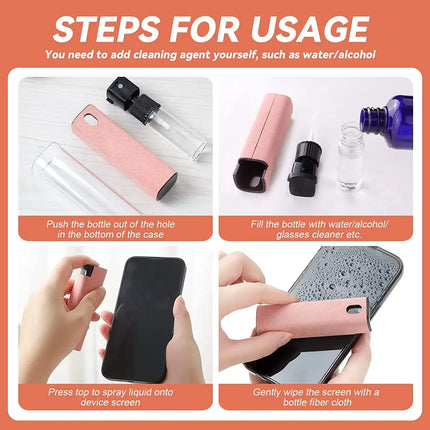 Screen Cleaner Spray - 2-in-1 Microfiber 4 Colors