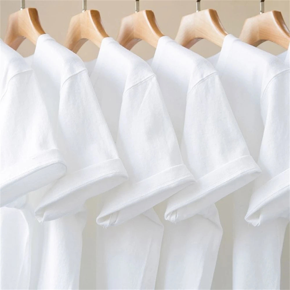 Men T Shirt Summer Cotton Tops Women Solid Color Blank Tshirts