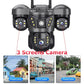 Triple Lens Camera Solar WiFi - 10X Zoom Auto Tracking V380