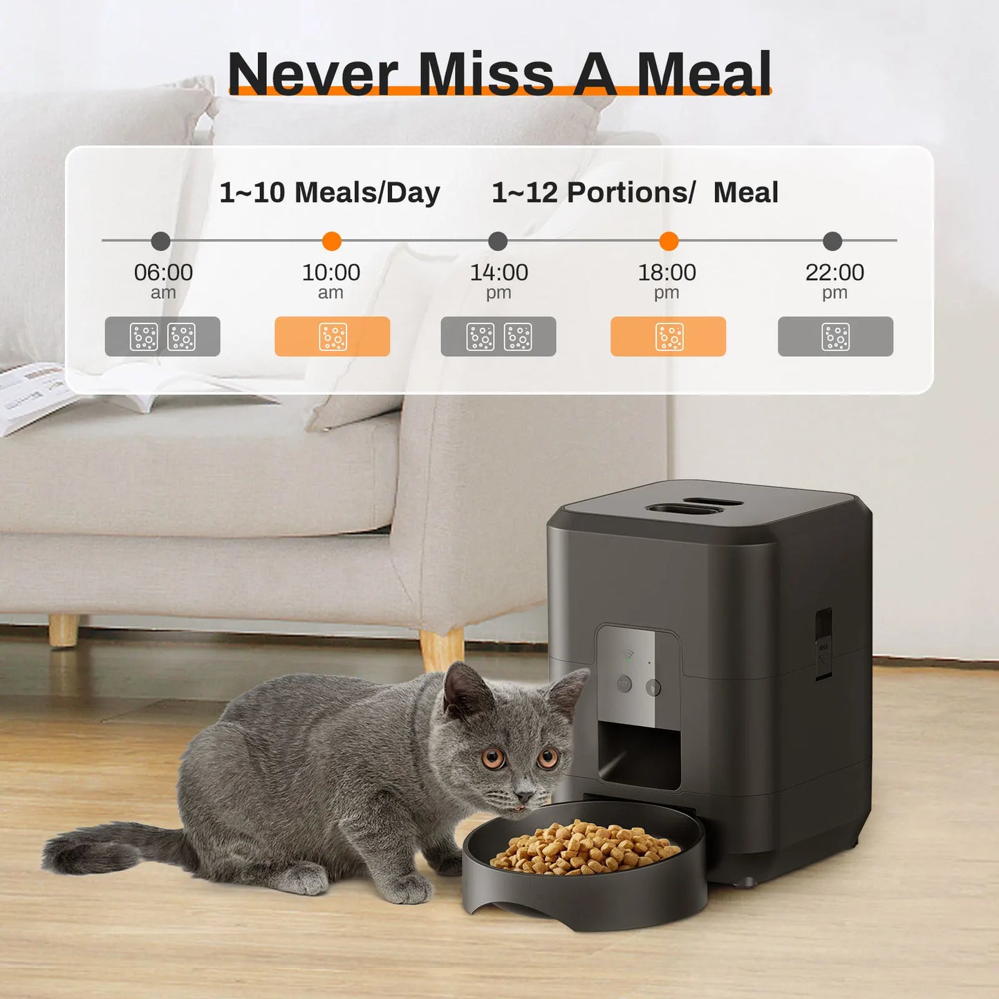 Smart Automatic Pet Feeder - Timed Portion Control Slow Food Dispenser for Dogs & Cats - Deribla Store