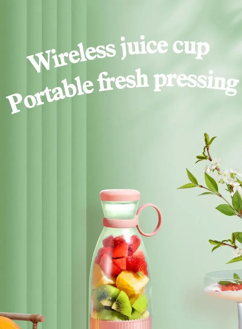 Electric Juicer Cup 6 Blades Blender Milkshake Machine USB Portable Fruit Milk Mixing Tool Mini Fresh Juice Blender - Deribla Store