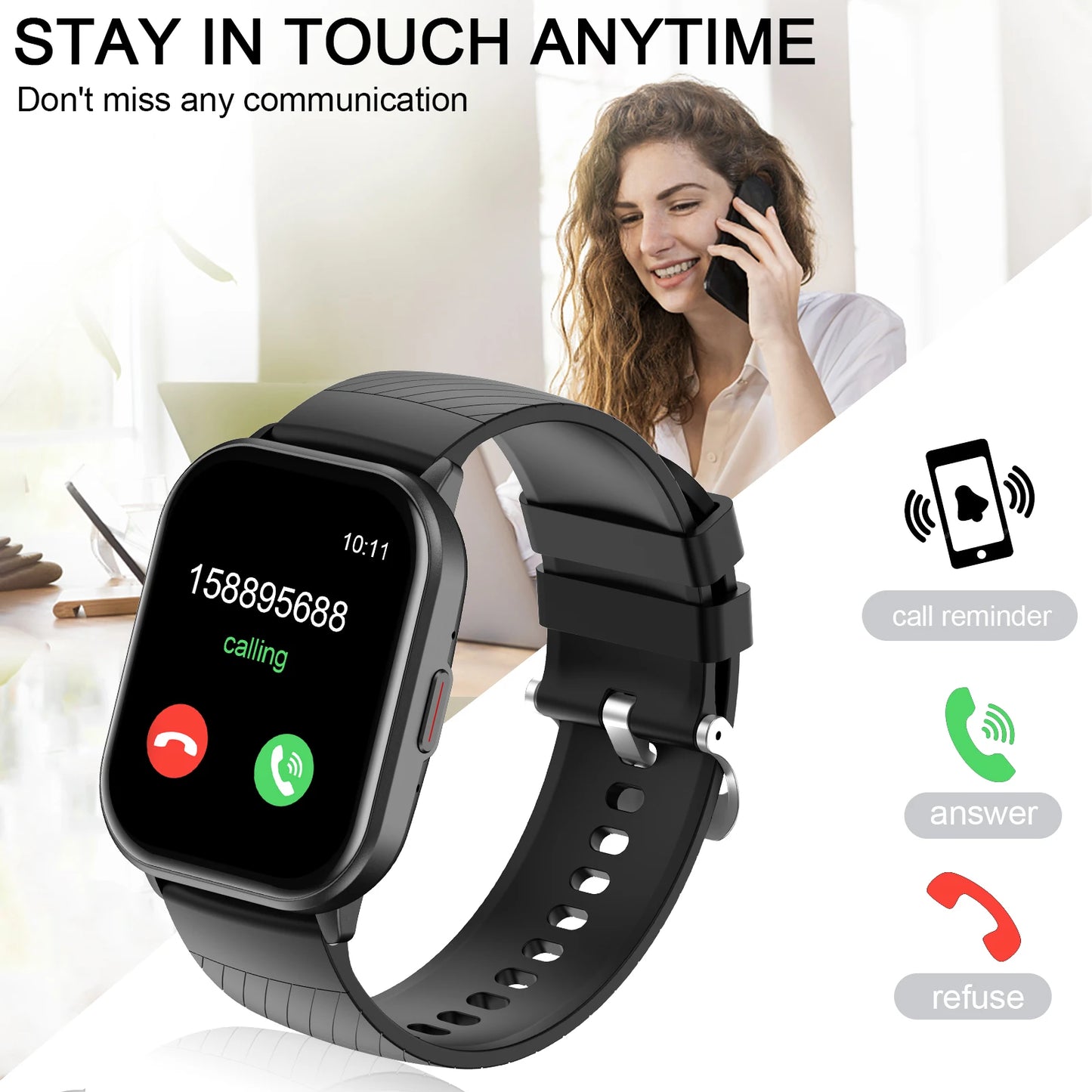 Smart watch,  calling reminder and rejection, wireless calling