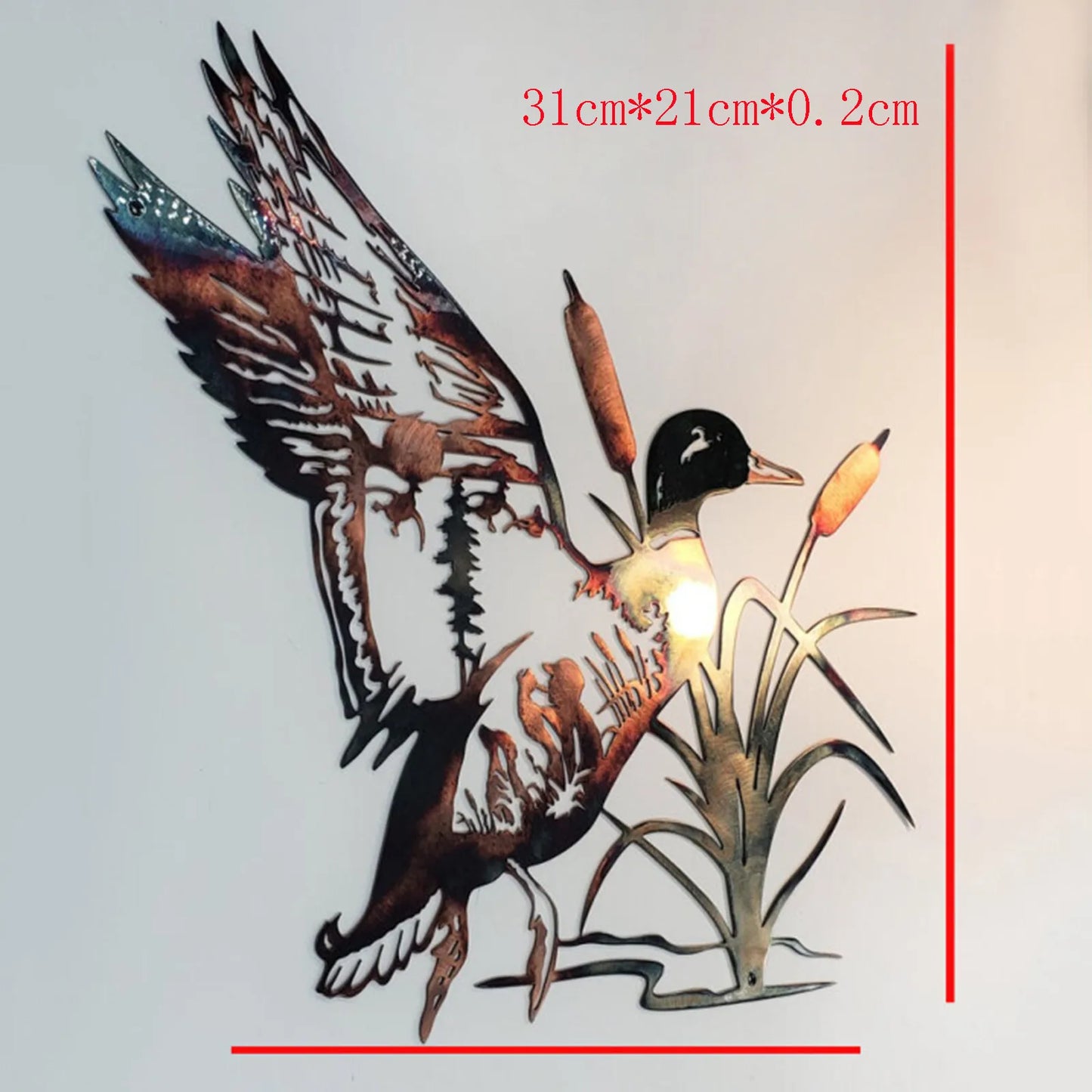 Metal Wall Art Duck 3D - Hollow Silhouette Hunting Decor