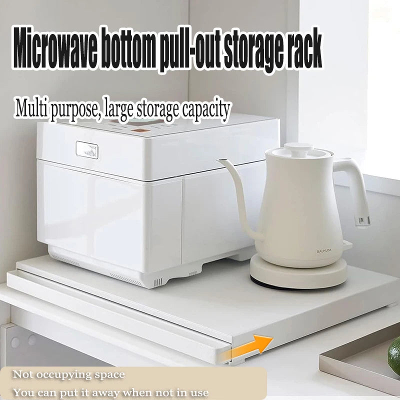 Kitchen Microwave Storage Rack - Pull-Out Drawer Organizer - Deribla Store
