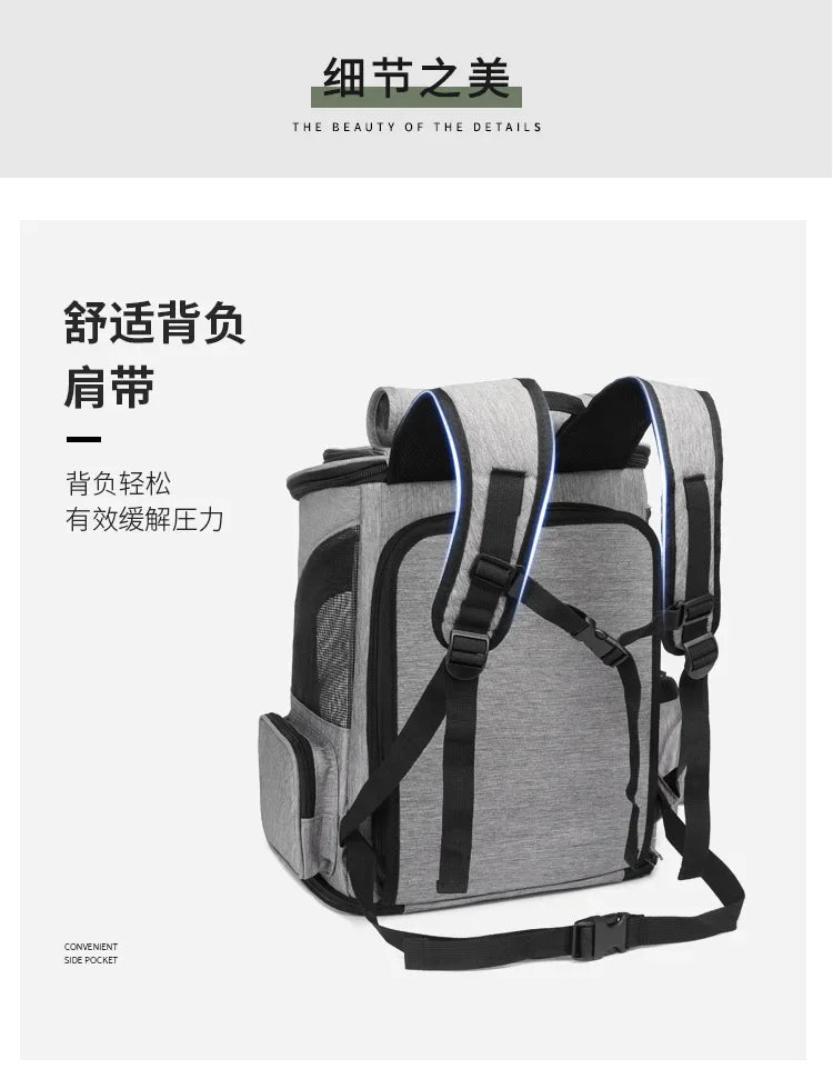 Expandable Pet Carrier Backpack - Large Capacity Breathable Travel Bag for Cats & Dogs - Deribla Store