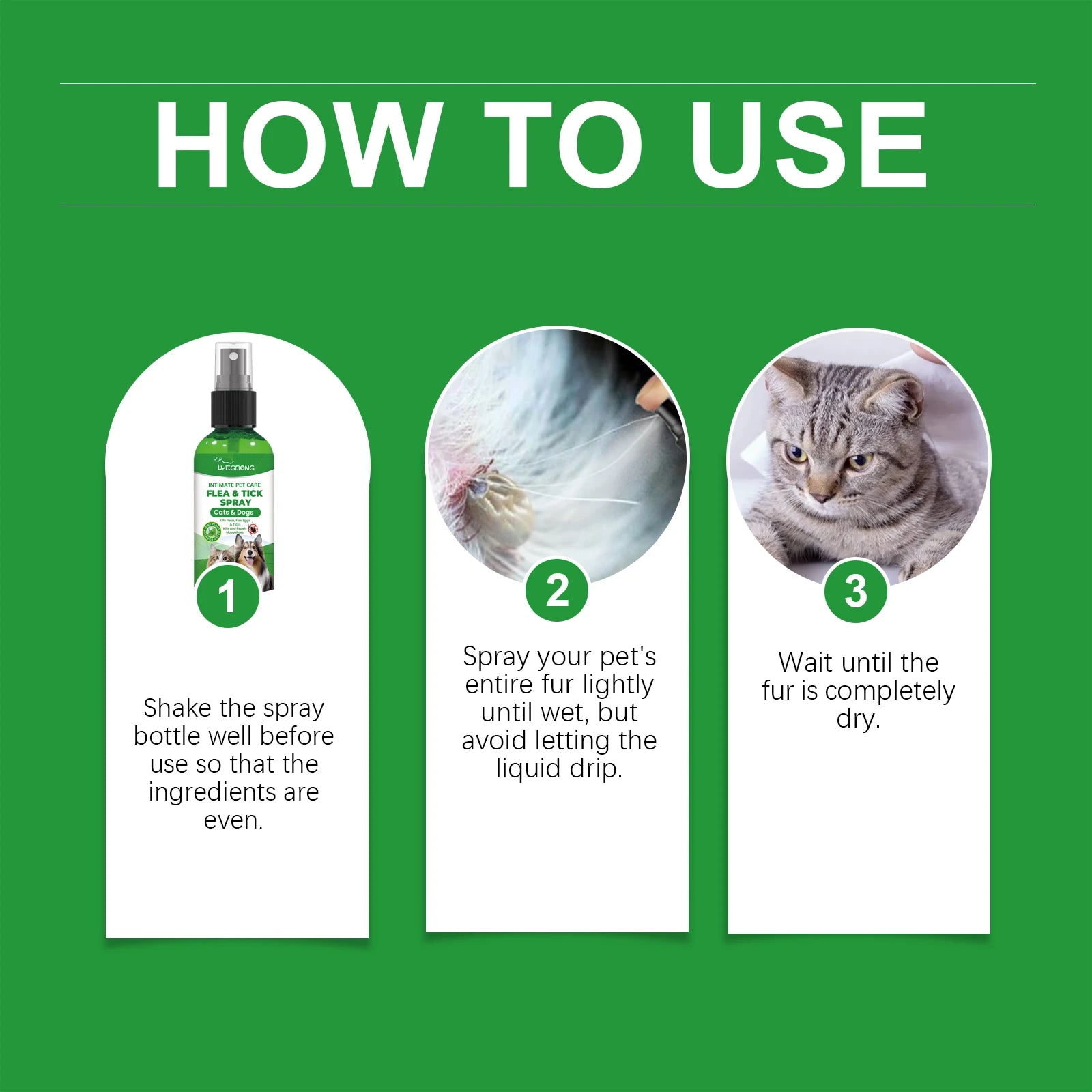 Flea & Tick Spray for Dogs & Cats - Natural Daily Insect Repellent 30ml - Deribla Store