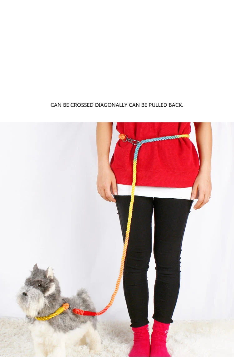 Handmade Braided Dog Leash - 250cm Strong Cotton Rope Heavy Duty Leash - Deribla Store