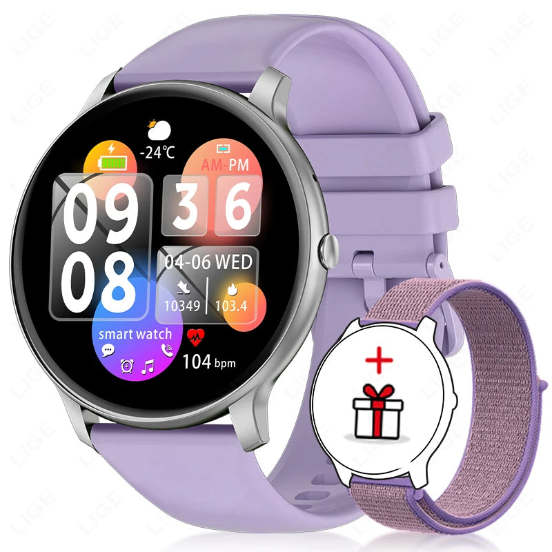 LIGE Smart Watch Women Men Bluetooth Call Sports Fitness Watches