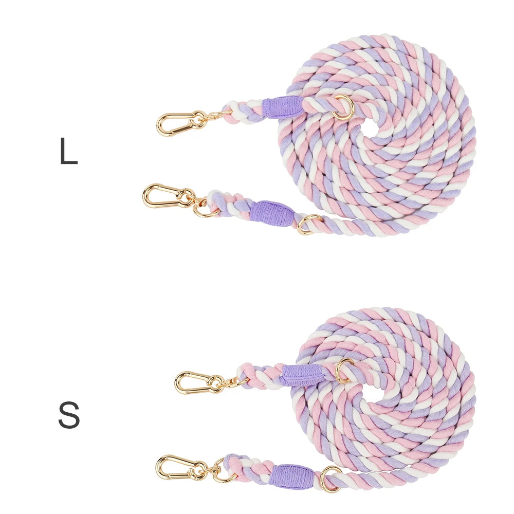 Handmade Braided Dog Leash - 250cm Strong Cotton Rope Heavy Duty Leash - Deribla Store